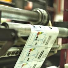 Offset paper labels